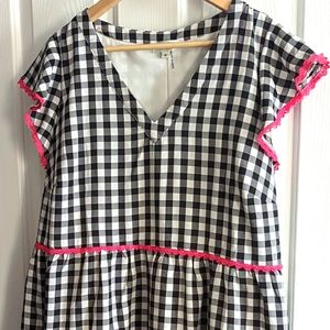 Perfectly Priscilla checkerboard knee midi dress Sz: 1X